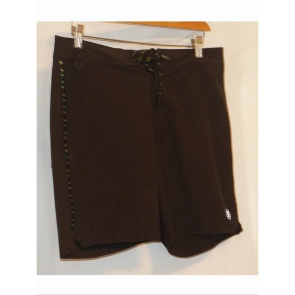 Roark The Passage Boardshorts Mens Brown Chevron Stripe Surf Shorts EUC